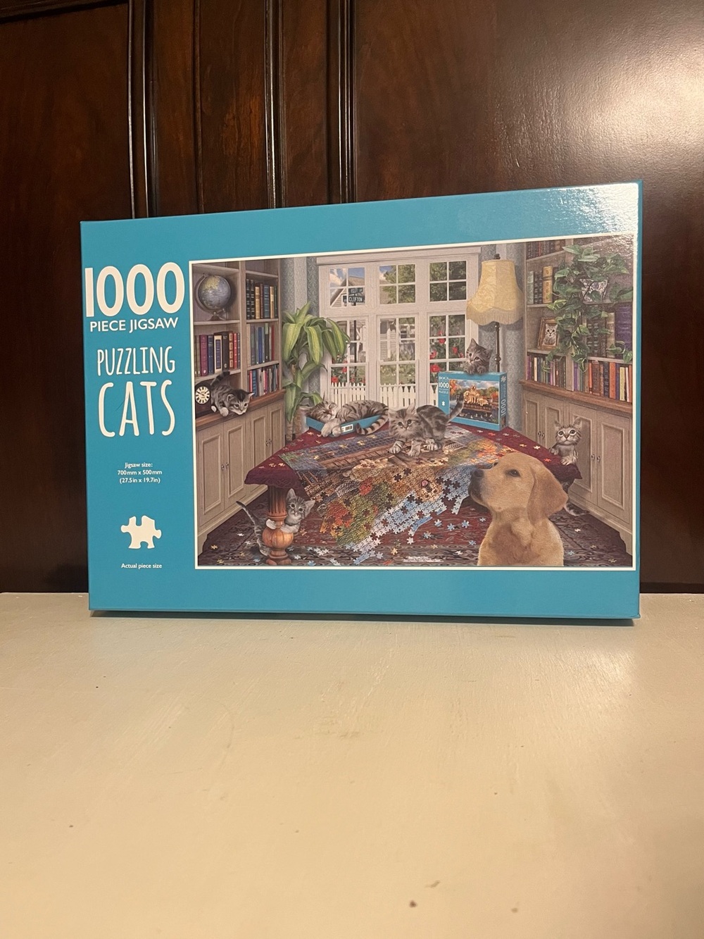 Puzzling Cats 1000-Piece Jigsaw Puzzle - Blue Box